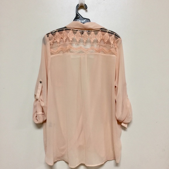 Pink Chiffon Embroidered Blouse - Picture 2 of 6